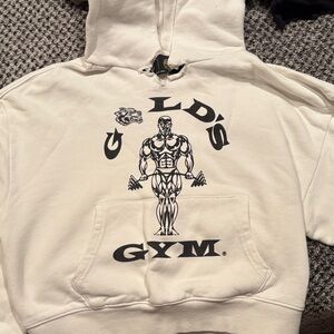 Darc Sport White Hoodie with Black Gym Graphic